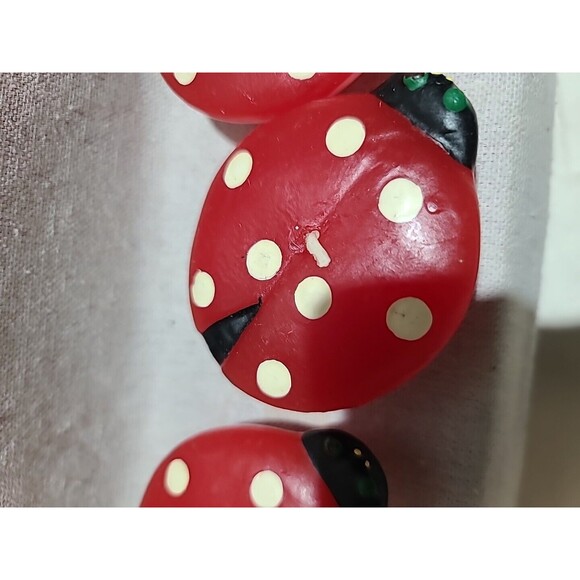 NOS Vintage Set Of 3  Ladybug Candles - Picture 7 of 8